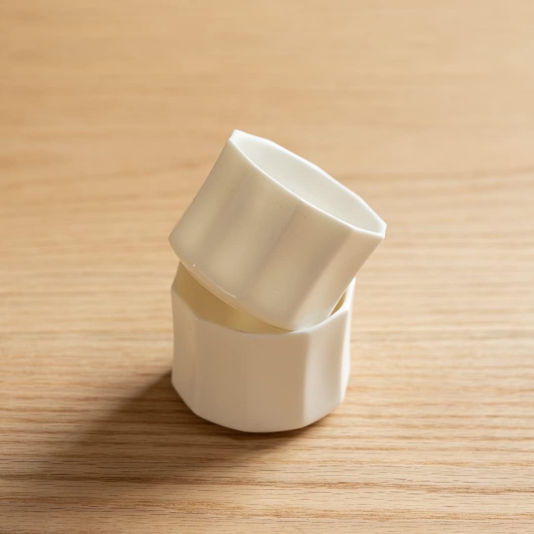 Taza de té de porcelana de 2 onzas, tazas de café pequeñas, taza Demitasse para bebidas de café, tazas de café espresso de cerámica blanca de 3