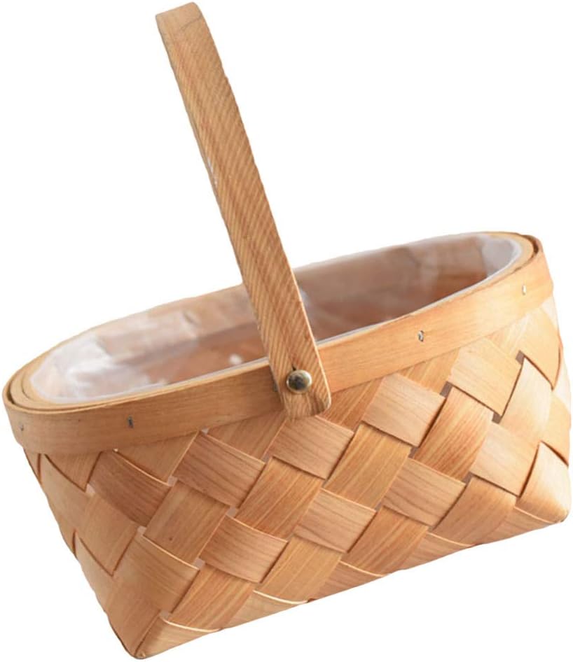BESTOYARD Cesta de mimbre de ratán para Pascua, cestas de madera con asas para decoración de Pascua, otoño, picnic, jardinería, fiestas, bodas,