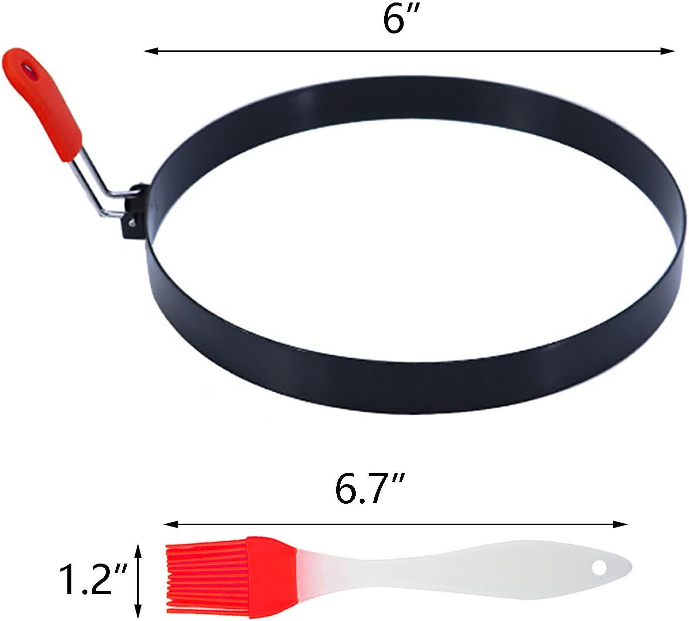 Molde de anillos para panqueques de huevo, paquete de 2 moldes redondos de 6 pulgadas para panqueques, anillo de tortilla de acero inoxidable para