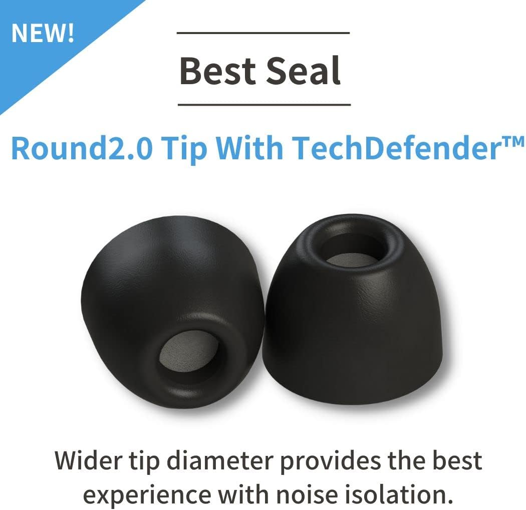 Comply Foam SmartCore Series Round 2.0 – Almohadillas para los oídos para dispositivos con cable e IEMs  Máxima comodidad  Ajuste inquebrantable