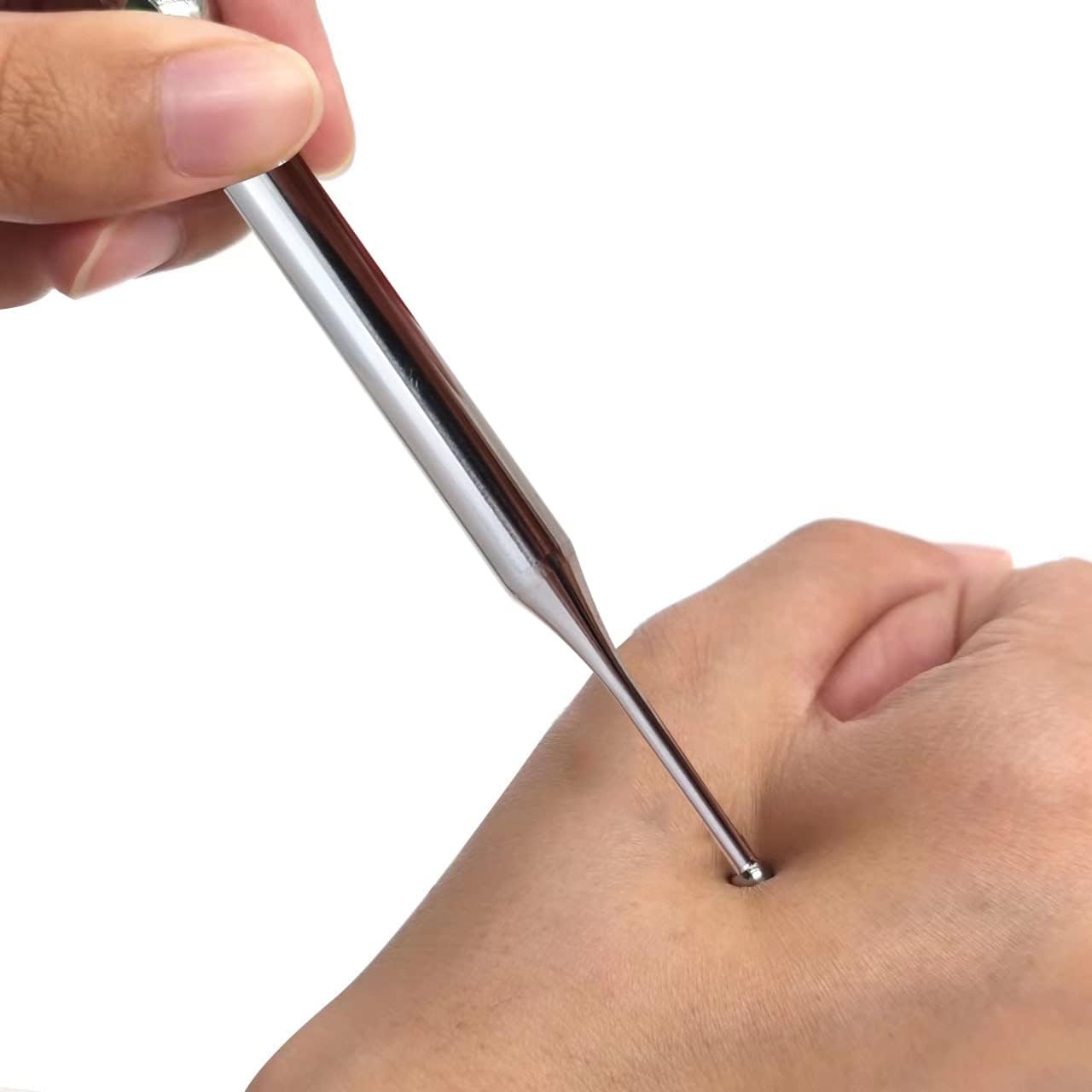BetterJonny – Bolígrafo de acupuntura manual, punta de punta de acero inoxidable para el cuerpo, herramienta de reflexología facial, punta de punta