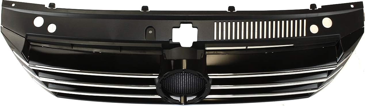Evan Fischer Conjunto de rejilla compatible con Volkswagen Passat 2012-2015 pintado negro carcasa e inserto