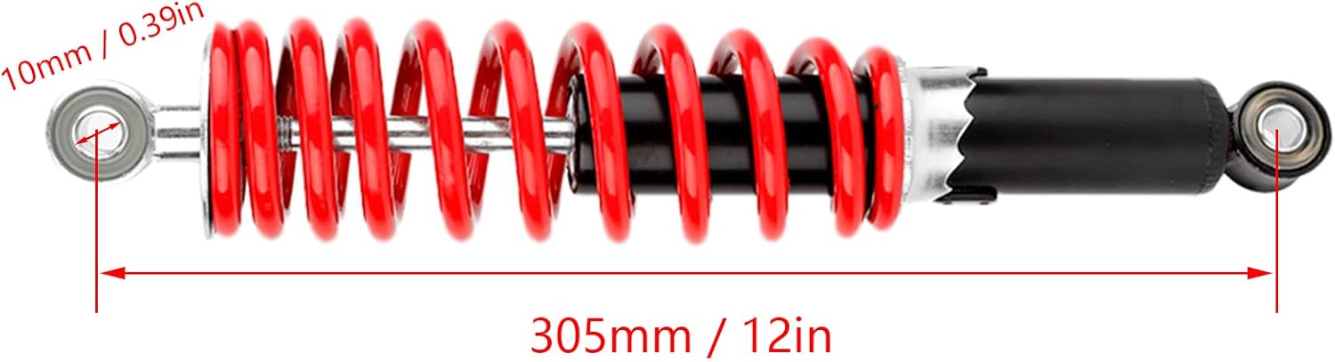 KIMISS Suspensión de ajuste del amortiguador, 12.008 in amortiguadores delanteros de suspensión para 110cc 150cc 200cc 250c ATV Quad Bike