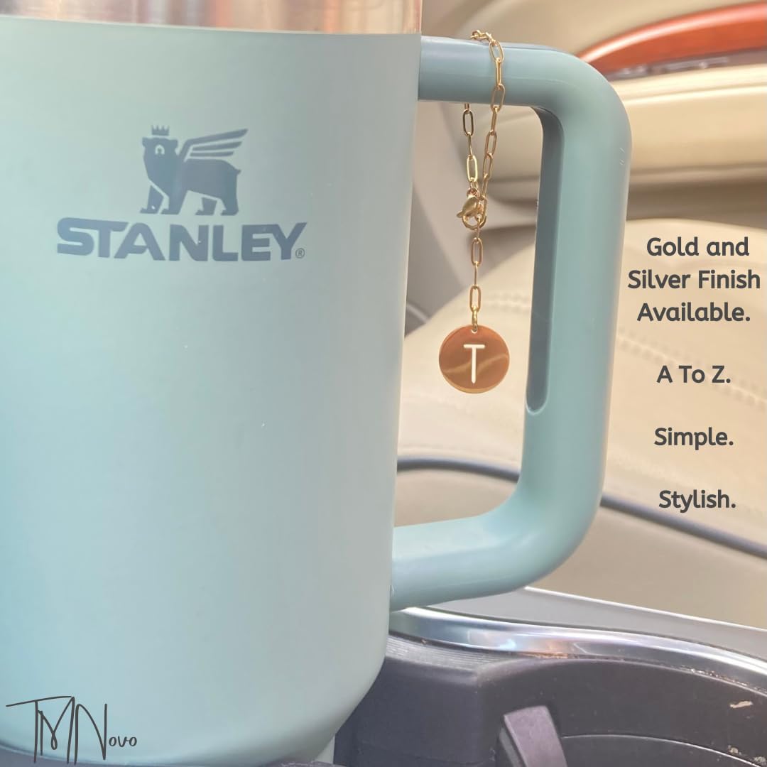 Stanley Cup Accessories Charms  Stanley Charms Oro o Plata  Inicial para Stanley Cup Charm  Accesorios Stanley de 40 onzas, accesorios Yeti y