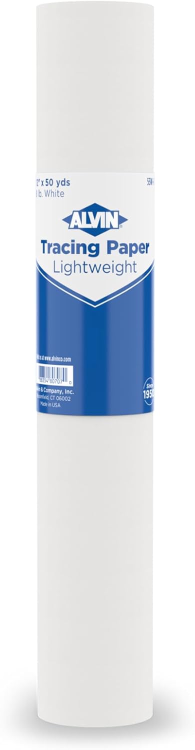 Alvin rollo de papel de calcar 12 pulgadas X 50 yardas 55 W-G