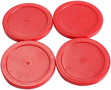 Red Air Hockey Pusher Classic Game Air Hockey 4 piezas de discos de mesa y 4 piezas de agarre de mazo de fieltro para juego de mesa de