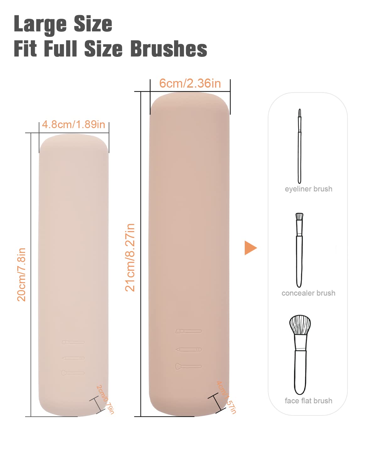 FERYES Porta brochas de maquillaje de viaje grande con 4 brochas de maquillaje, Juego de 4 portaescobillas