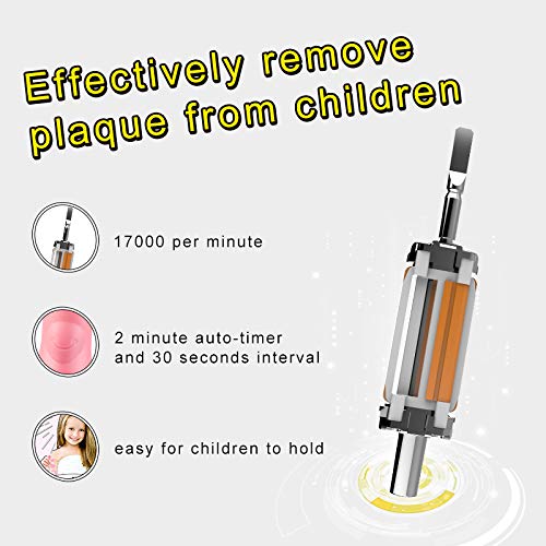 ReDISEN Seago Sonic, cepillo de dientes eléctrico para niños, con luz LED, temporizador inteligente para niños de 6 meses a 4 años, resistente al
