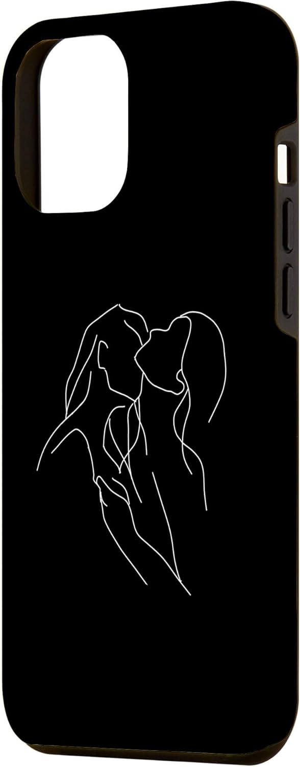 iPhone 12 Pro Max Lesbianas Minimal Line Art Bi Lesbianas Orgullo Gay para Mujeres Caso