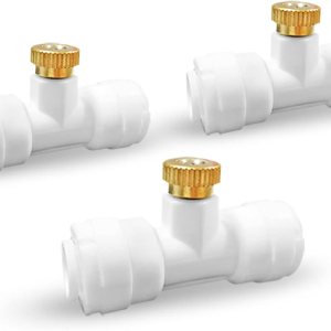 Boquilla de junta en T para manguera de agua, conector en T de 3 piezas + tapón de boquilla de nebulización de latón, 1 unidad, accesorios rápidos Boquilla de junta en T para manguera de agua, conector en T de 3 piezas + tapón de boquilla de nebulización de latón, 1 unidad, accesorios rápidos