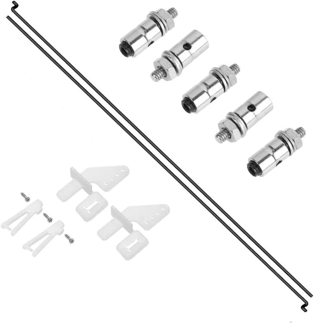 20 tapones de enlace de conector de varilla de empuje ajustables de 0.051 in y 20 cuernos de control de nailon de 0.827 x 0.394 in y 20 piezas de