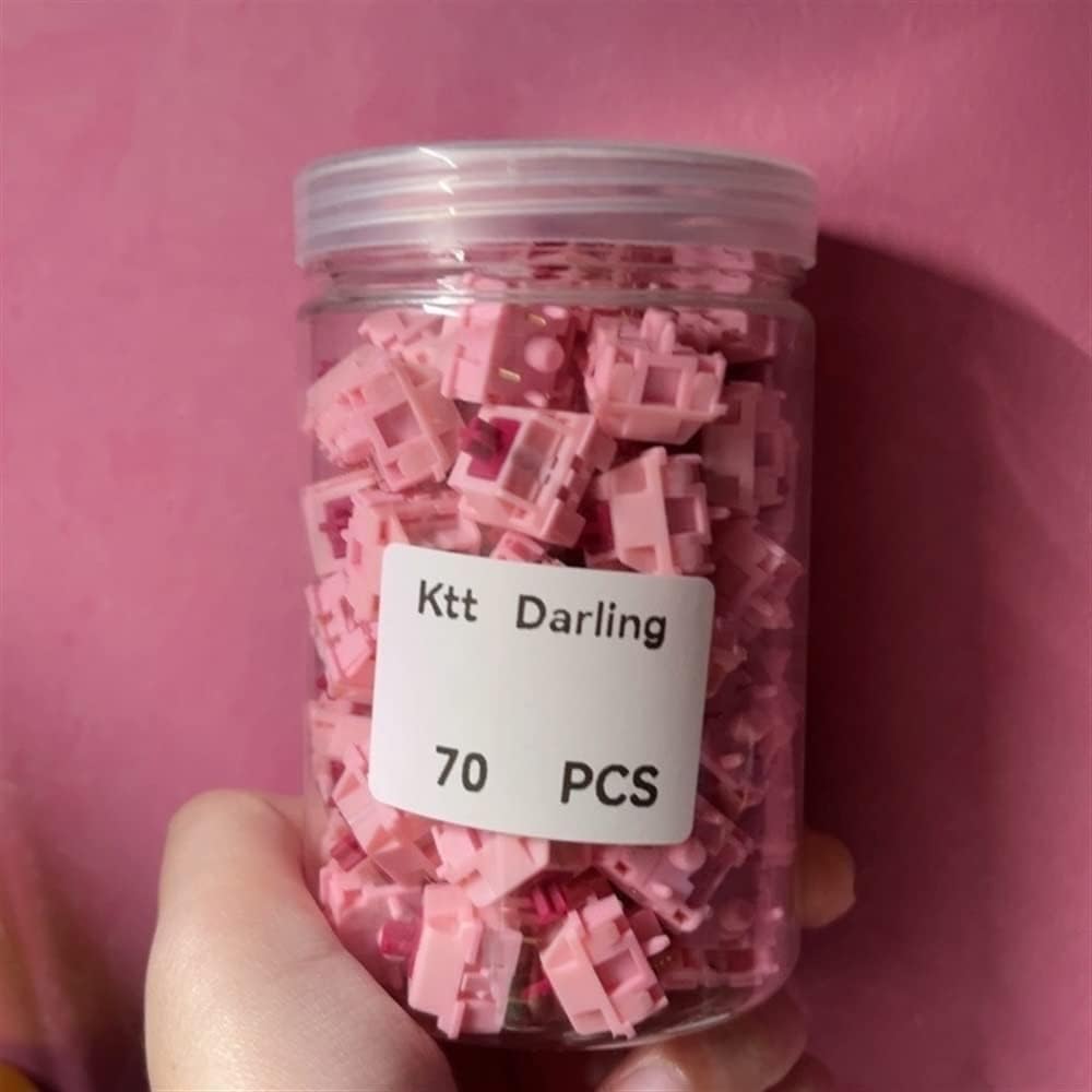 KTT Darling Interruptores extendidos POM Stem Rosa 5Pin 1.59 oz Interruptor lineal para teclado mecánico de juegos personalizado (Tamaño  30 piezas)