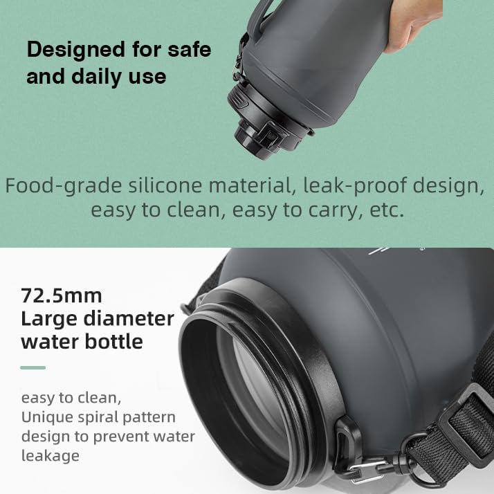 vadoworld Botella de agua de silicona plegable con popote extraíble, silicona sin BPA y a prueba de fugas, aislada, reutilizable para viajes,