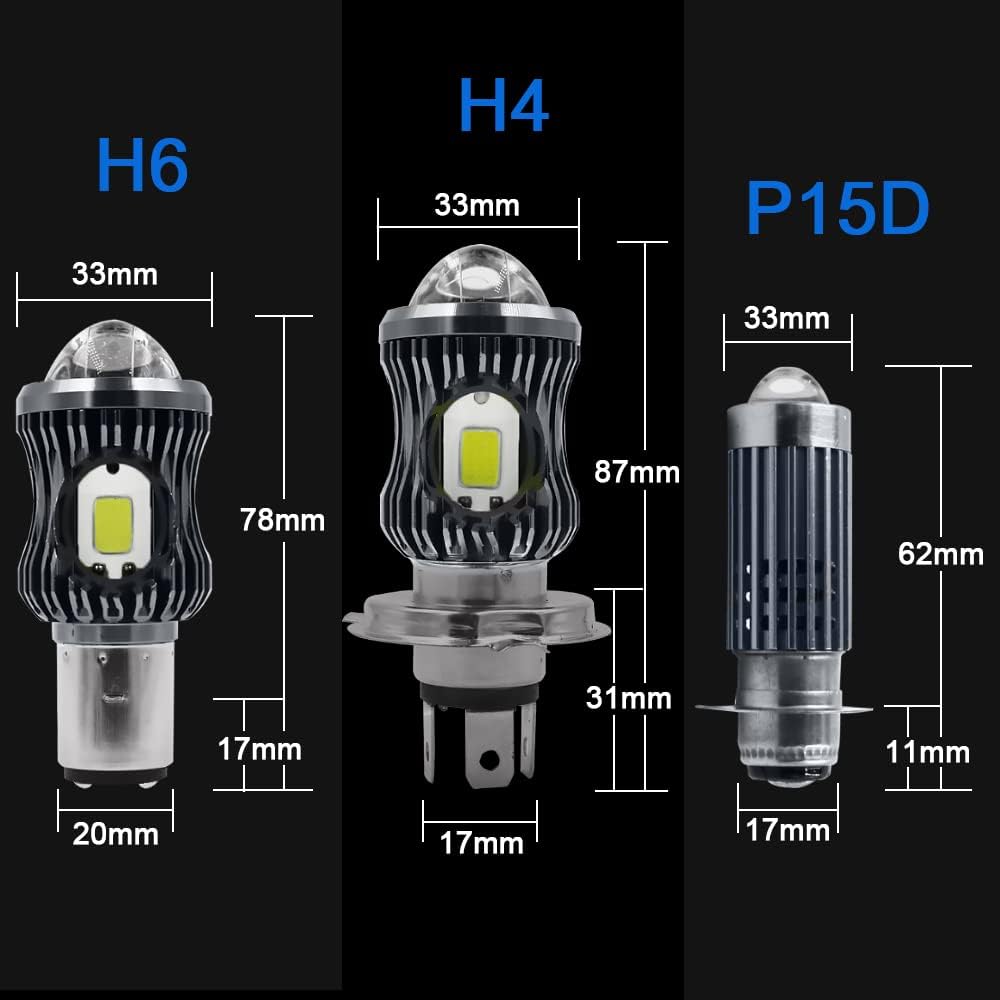 YSY 1 unids 10000Lm H4 LED Moto HB2 9003 HS1 Bombillas LED para faros delanteros de motocicleta, lente CSP blanco amarillo Hi Lo lámpara Accesorios