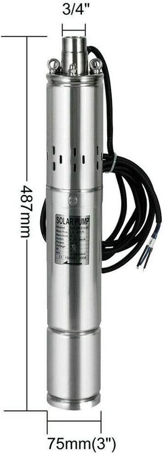 3 “DC bomba de agua solar bomba sumergible bomba de pozo profundo MPPT controlador 36V 400W 1600LH