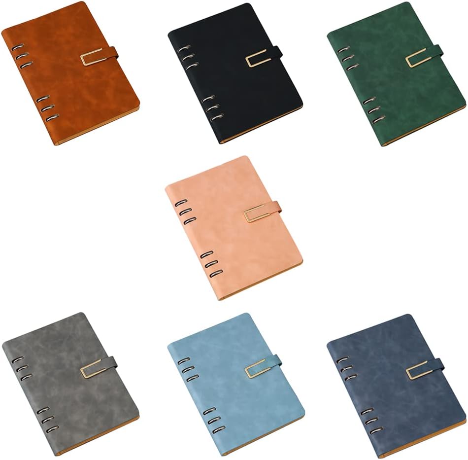 Carpeta A5 de piel sintética, 100 hojas, papel de dawling, recargable, agenda personal, carpeta de presupuesto con hebilla de metal
