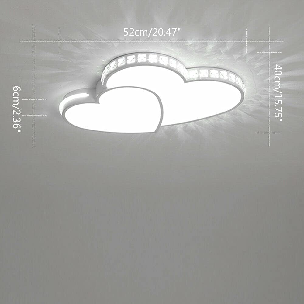 Lámparas de techo LED creativas de 20.47 pulgadas, lámparas de techo modernas de acrílico de montaje empotrado, luz de techo en forma de corazón,
