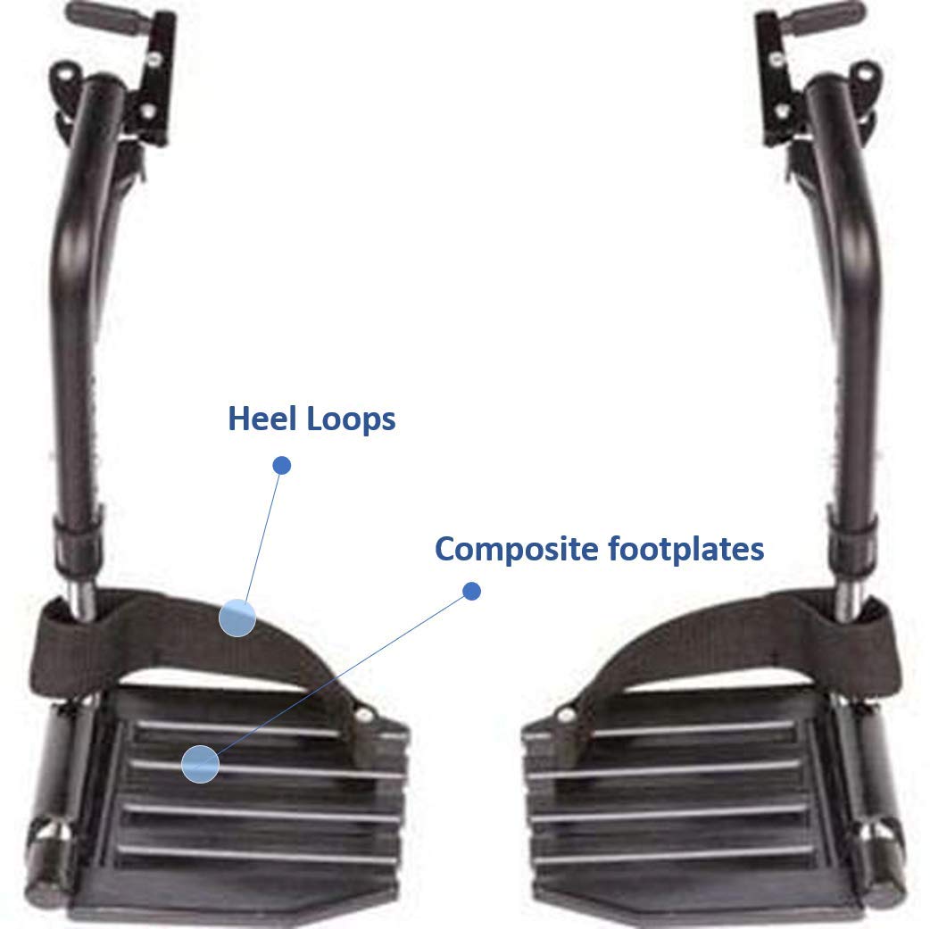 Invacare Tracer EX2 Silla de ruedas para adultos plegable estándar de 16 pulgadas, reposapiés y brazos completos