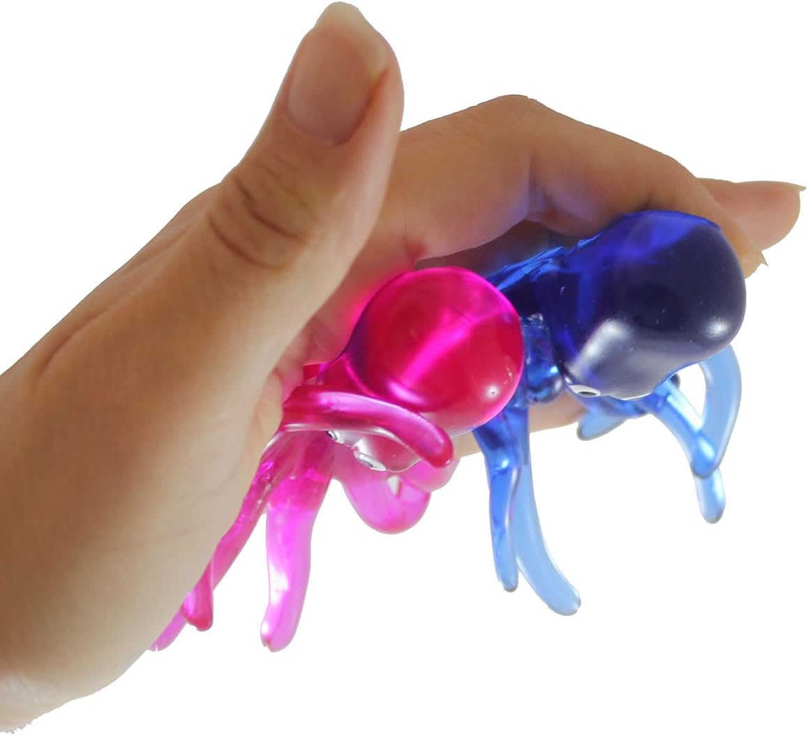 Juguete ultra pegajoso de 2 pulpos, juguete novedoso súper pegajoso, manos pegajosas (colores aleatorios)