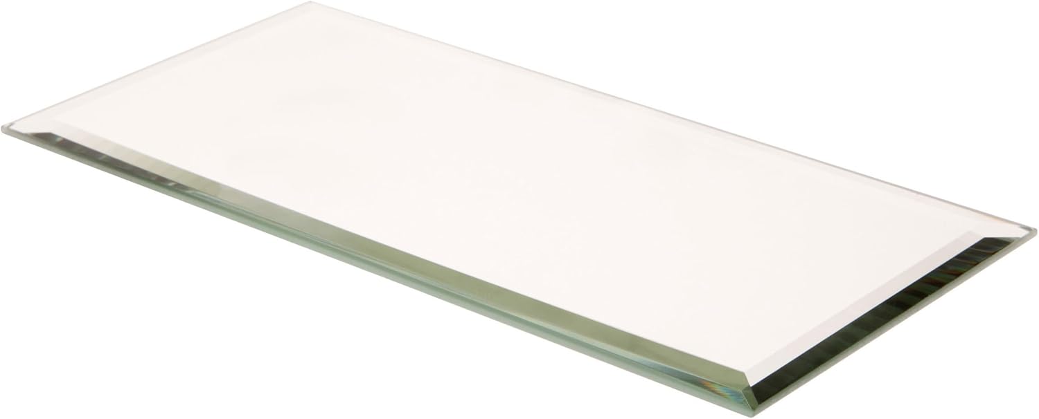 Plymor Espejo de vidrio biselado rectangular de 3 x 6 pulgadas de grosor