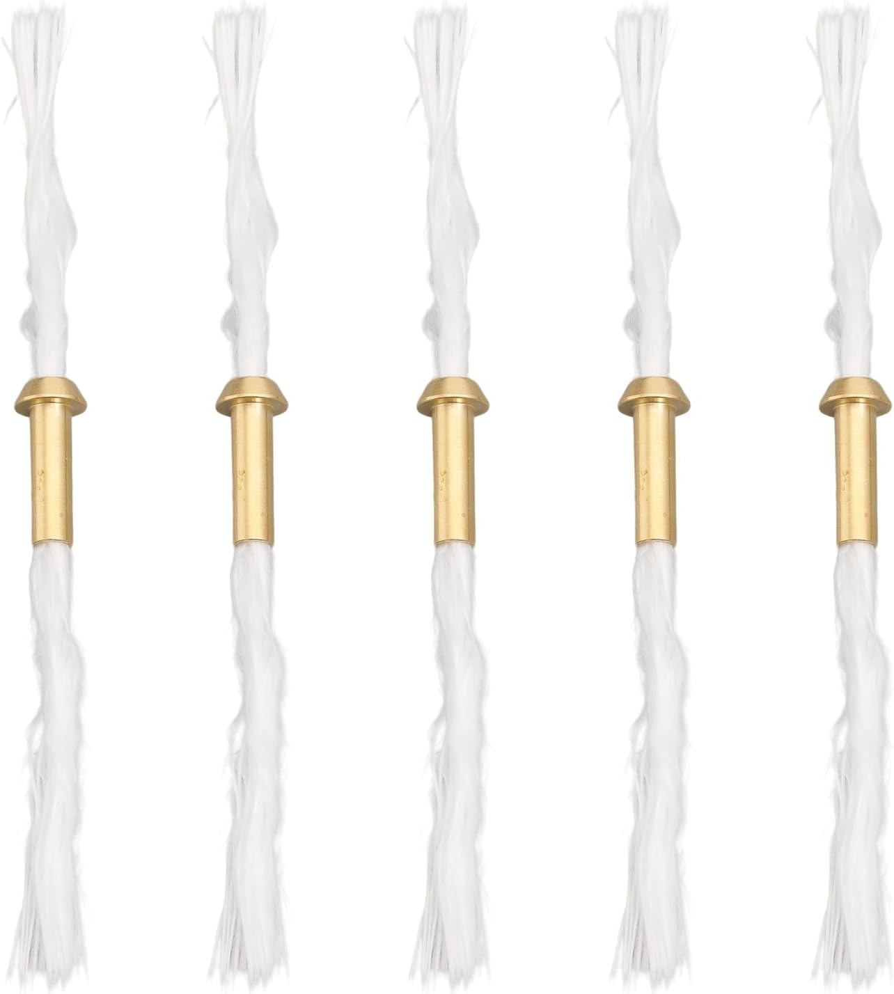 CHGCRAFT 5 mechas de repuesto de fibra de vidrio con soporte de tubo de latón para lámpara de aceite y quemador de alcohol, color blanco