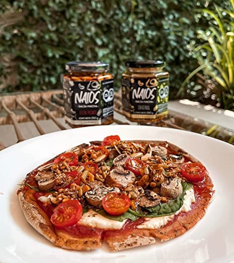 NAIOS SALSA MACHA 2 PACK (Extra PicanteOriginal) Hecho a mano con 7 tipos diferentes de semillas y aceite de aguacate premium