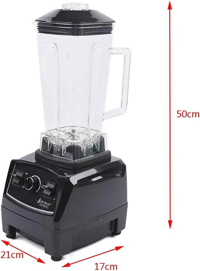 CeRaBuRET 3HP 2200W – Exprimidor de licuadora de grado doméstico resistente, negro, contenedor transparente de 2 L