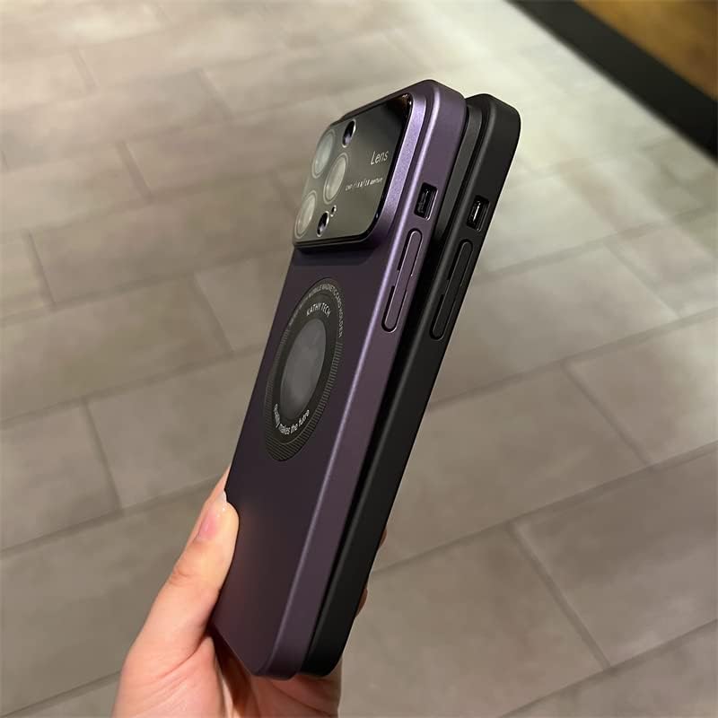Funda magnética para iPhone 13 Pro, vista del logotipo, protector de cámara de lente de cristal de ventana, compatible con Magsafe, fundas duras a