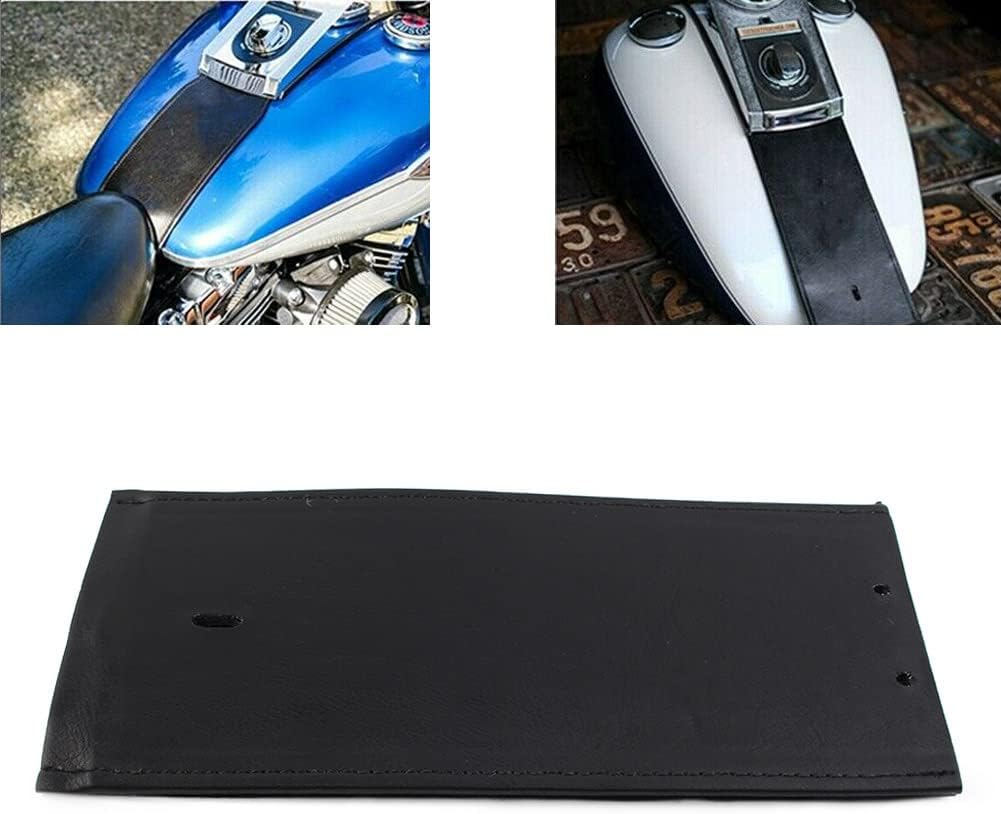 Lirun – Panel de tanque de gasolina, de cuero liso, color negro, para Harley Davidson Dyna FXDWG 1993-2003, Softail 2000-2017, negro