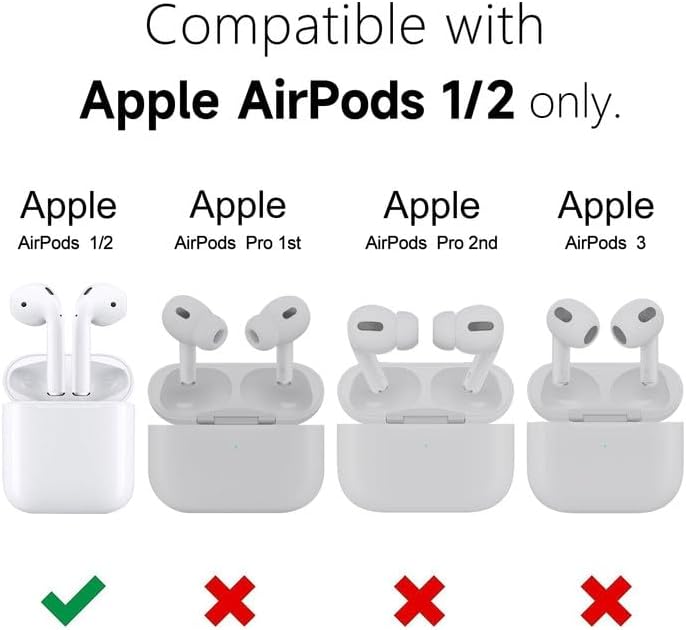 Funda transparente para Airpods (12), bonita funda transparente para Airpods de segunda gerneración, accesorios de silicona de goma TPU suave,