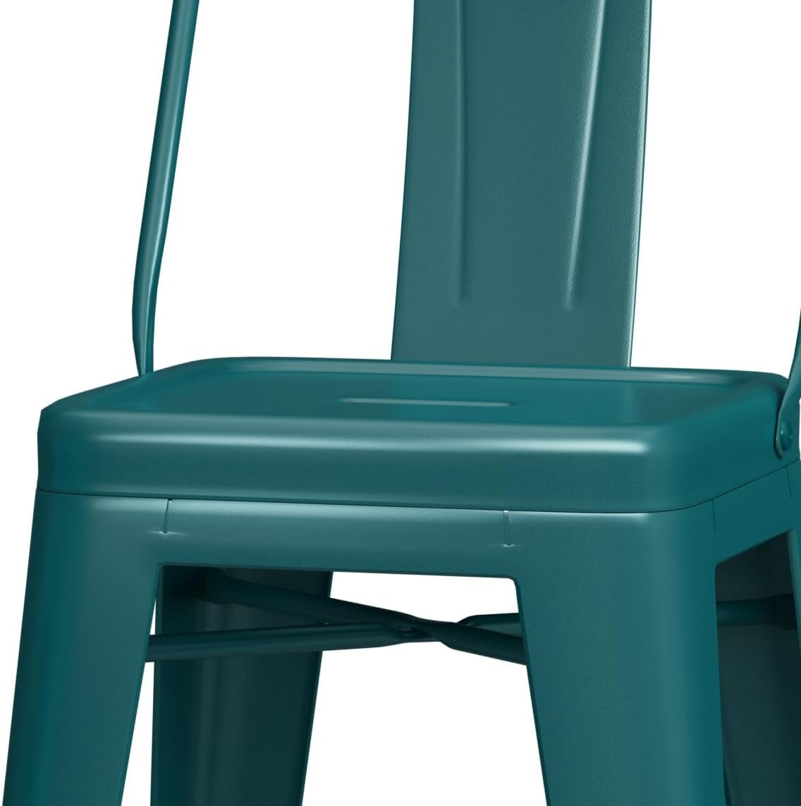 SIMPLIHOME Rayne Taburete de 24 pulgadas de altura de mostrador, de metal azul turquesa, cuadrado, juego de 4, para la cocina y el comedor,