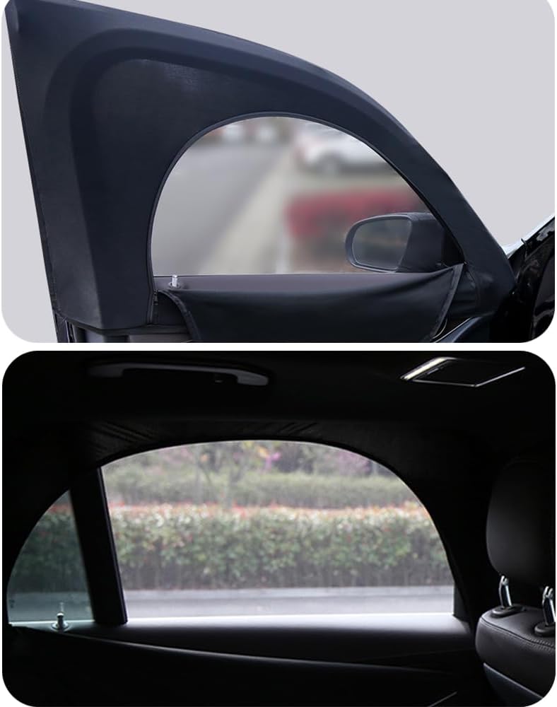 2 parasoles universales para ventana de automóvil, parasol universal para ventana lateral de malla transpirable, pantalla con cremallera para
