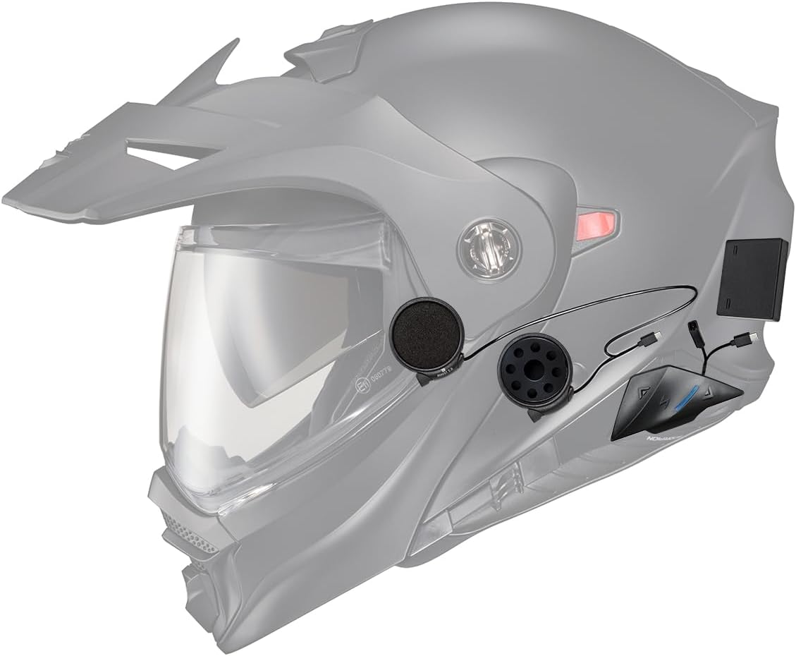 ScorpionEXO AT960 Modular Adventure Street – Casco de motocicleta para adultos con sistema de comunicación Bluetooth EXO-COM integrado, aprobado por