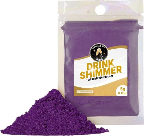 Twinkle My Drink – Purpurina comestible de alta calidad para bebidas, decoración de bebidas de Halloween, colorante comestible morado, purpurina