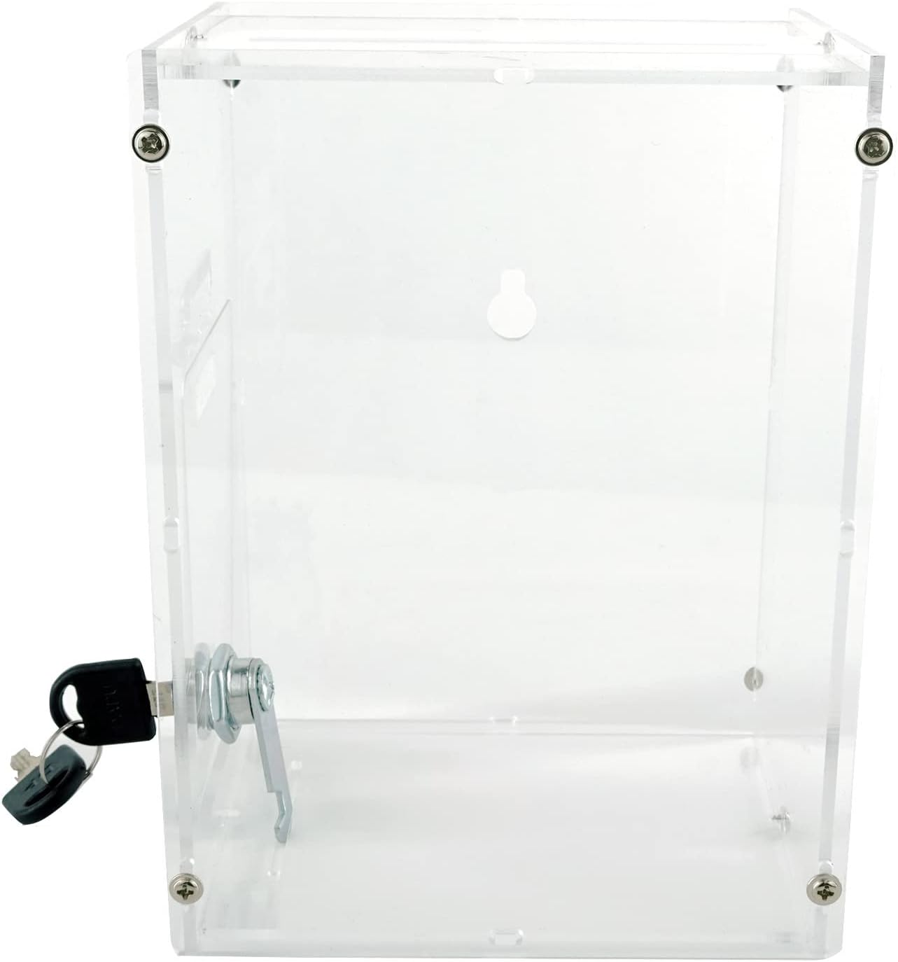 Caja de votación de donación acrílica en la pared para recaudación de fondoscaja de sugerencias (transparente)