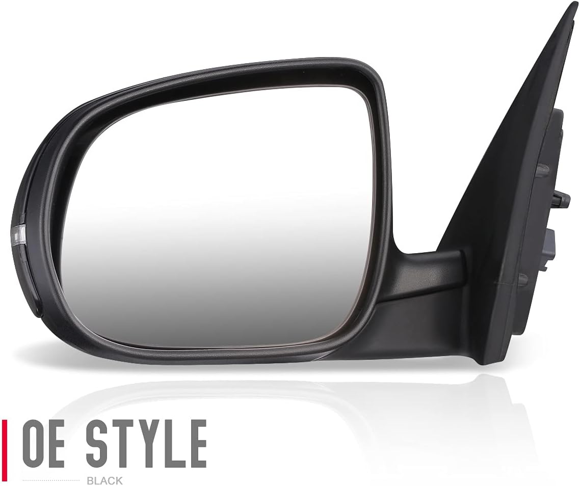 DNA Motoring OEM-MR-KI1320155 Espejo lateral izquierdo compatible con 2011-2012 Forte Powered Espejo retrovisor plegable manual con señal de giro