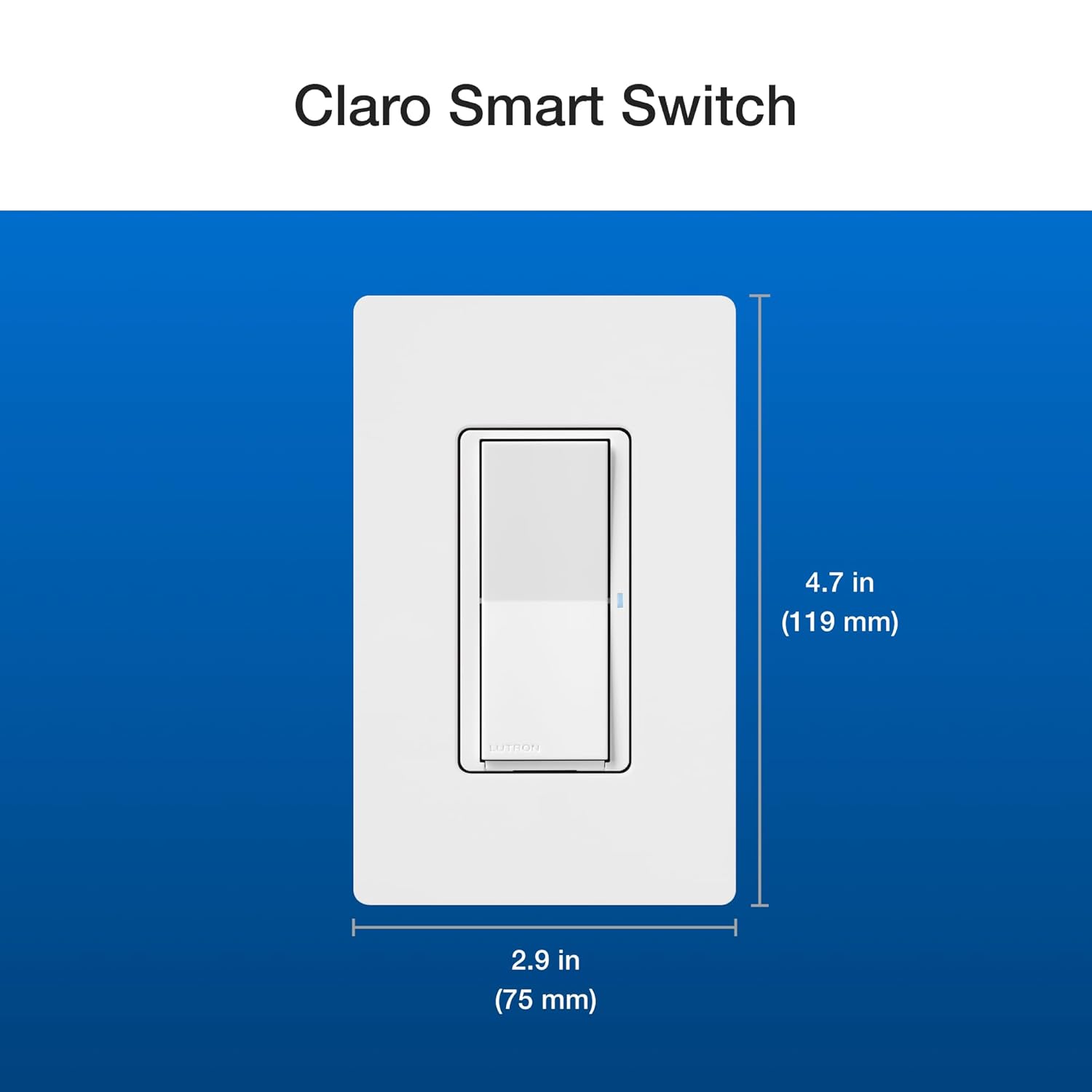Lutron Claro – Kit de interruptor inteligente de 3 vías con control remoto Pico Paddle y etiquetas adhesivas de alambre, funciona con Alexa, Apple