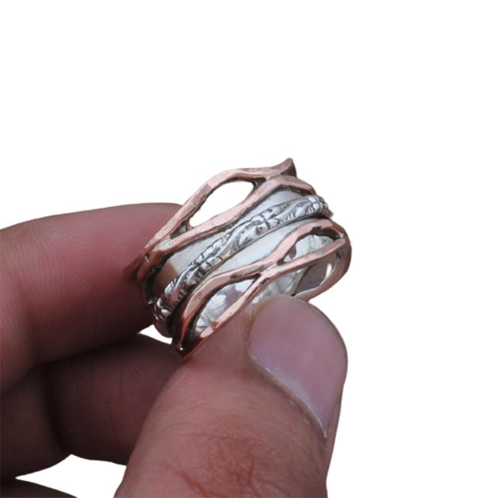 925 Sterling Silver Ring, Handmade Silver Ring, Everyday Spinner Ring, Spinner Band Ring, Statement Spinner Ring, Spiritual Silver Ring, Spinning