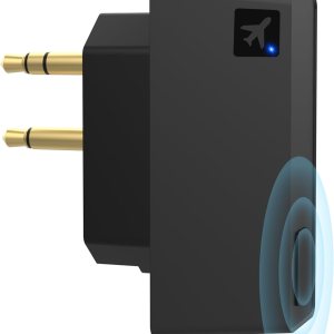 Adaptador de audio Bluetooth de avión para auriculares inalámbricos y cualquier conector auxiliar de 0.138 in en el avión, receptor transmisor Adaptador de audio Bluetooth de avión para auriculares inalámbricos y cualquier conector auxiliar de 0.138 in en el avión, receptor transmisor