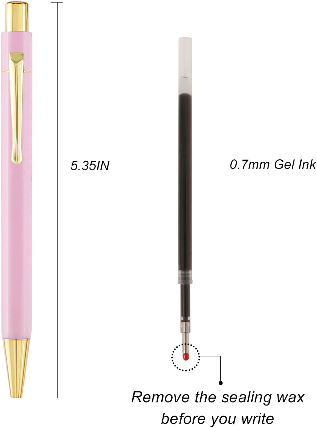 Bolígrafos hexagonales de gel de plástico dorado, 8 unidades, escritura suave y tinta negra de 0.028 in, bonitos bolígrafos para mujeres, hombres y