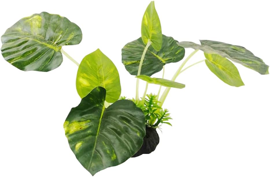 Plantas de acuario, decoraciones de pecera, plantas artificiales de plástico, peces dorados, paisaje acuático, cuerosdescanso (hoja)