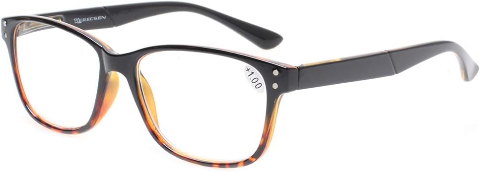 JOSCHOO Gafas de lectura, paquete de 5 lentes de calidad para lectores de calidad, bisagra de resorte, color negro, de diseñador moderno para