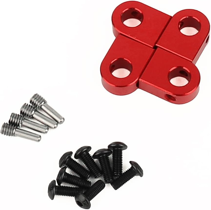 Soporte de poste de cuerpo de aleación de aluminio CNC para 110 RC Crawler Axial SCX10 PRO Actualizaciones de metal (rojo)