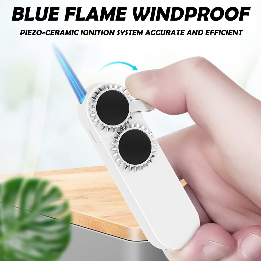 Encendedor de soplete de butano, bonito estético, recargable y ajustable, encendedores geniales para hombres, velas de chimenea, camping, barbacoa