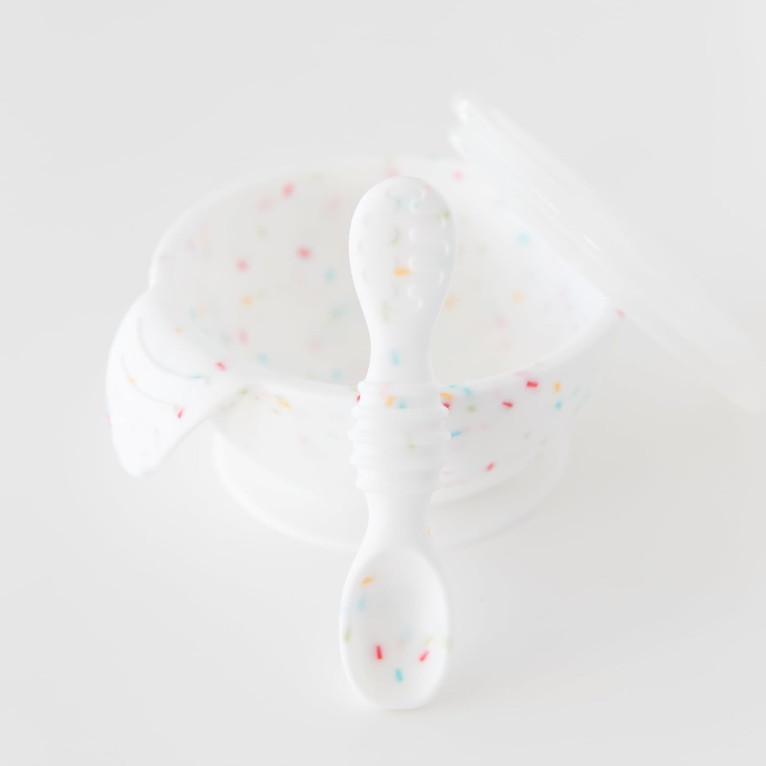 Bumkins Tazones para bebés, juego de alimentación de silicona, cuencos de succión para bebés y niños pequeños con cuchara y tapa, juego de primera