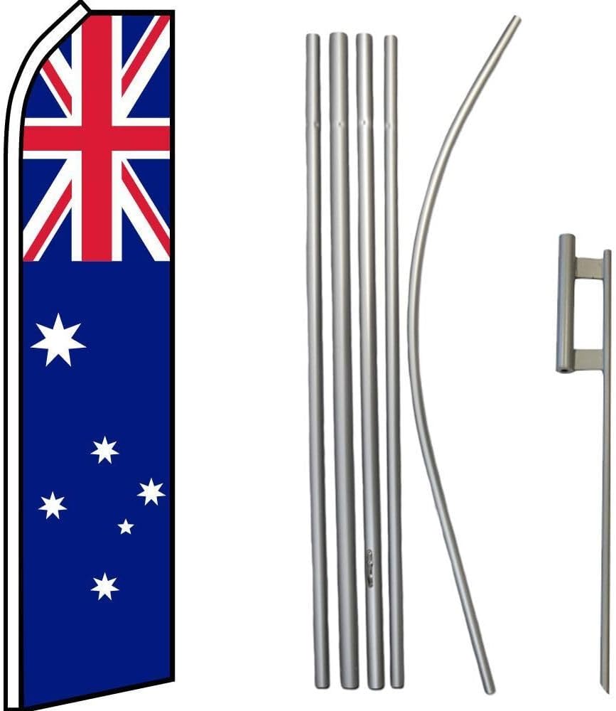 Premium Australia Australian Country Swooper Flag & 16ft Flagpole KitGround