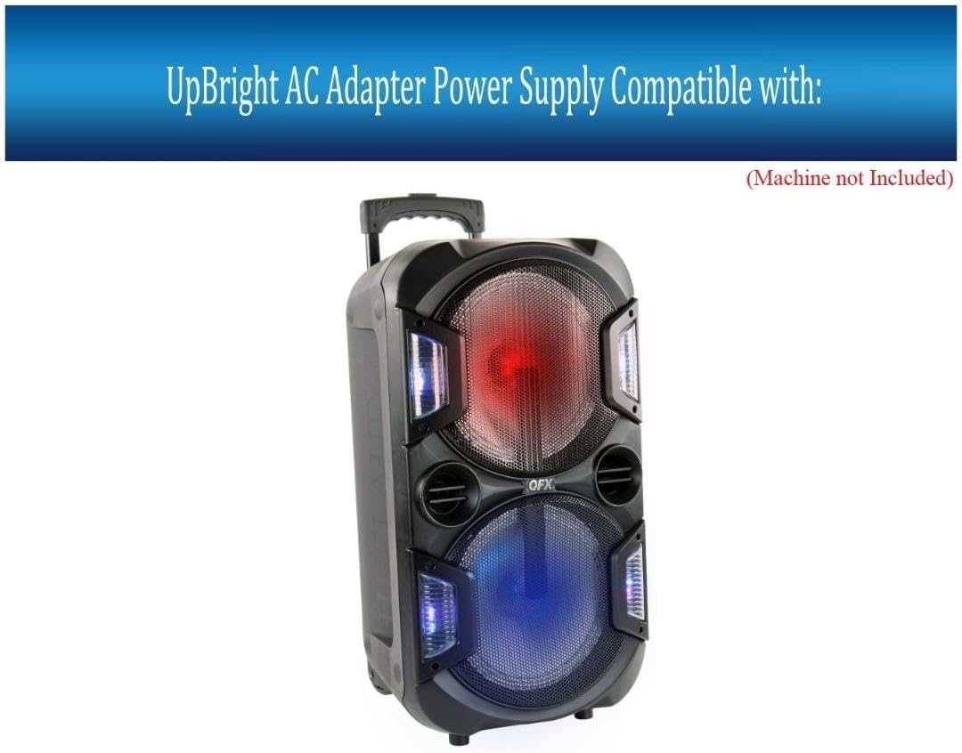 UpBright Adaptador de 9 V CACC compatible con QFX PBX-210 PBX210 2 x 10 Altavoz de fiesta recargable BT Bluetooth portátil DC9V 9.0V 9 voltios 9VDC