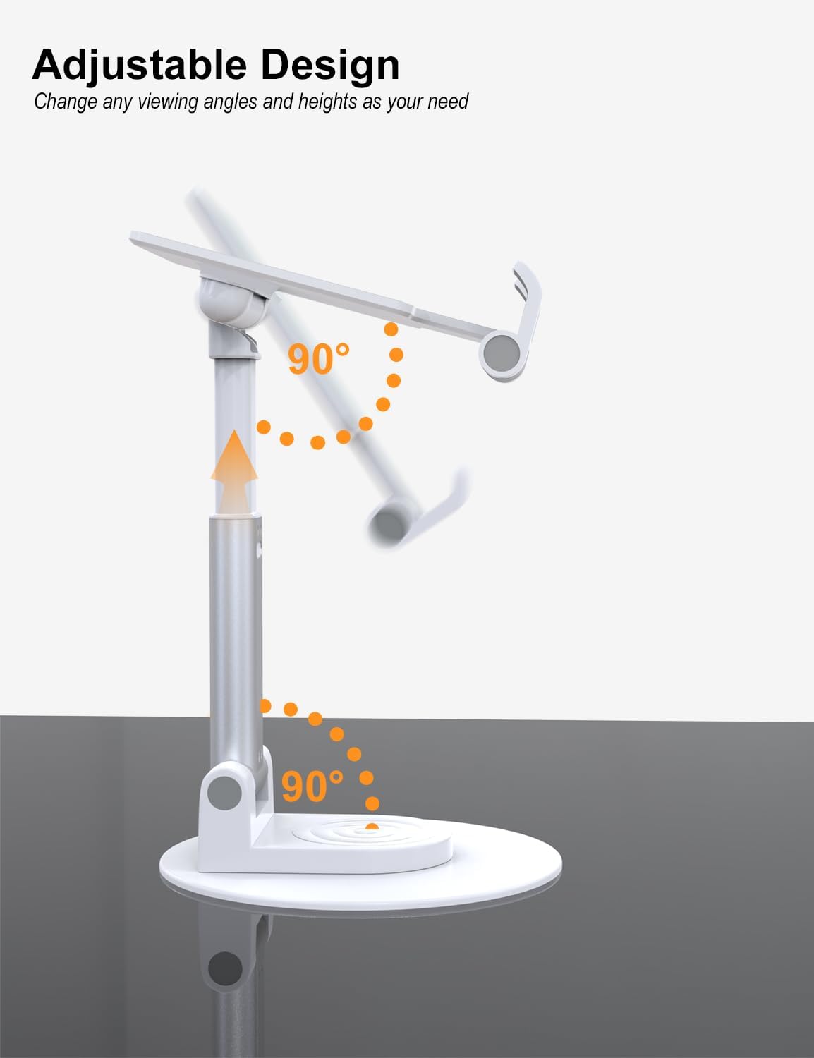 KOTUDAY Soporte de teléfono celular para escritorio giratorio, soporte para teléfono plegable, portátil, manos libres, soporte para teléfono móvil