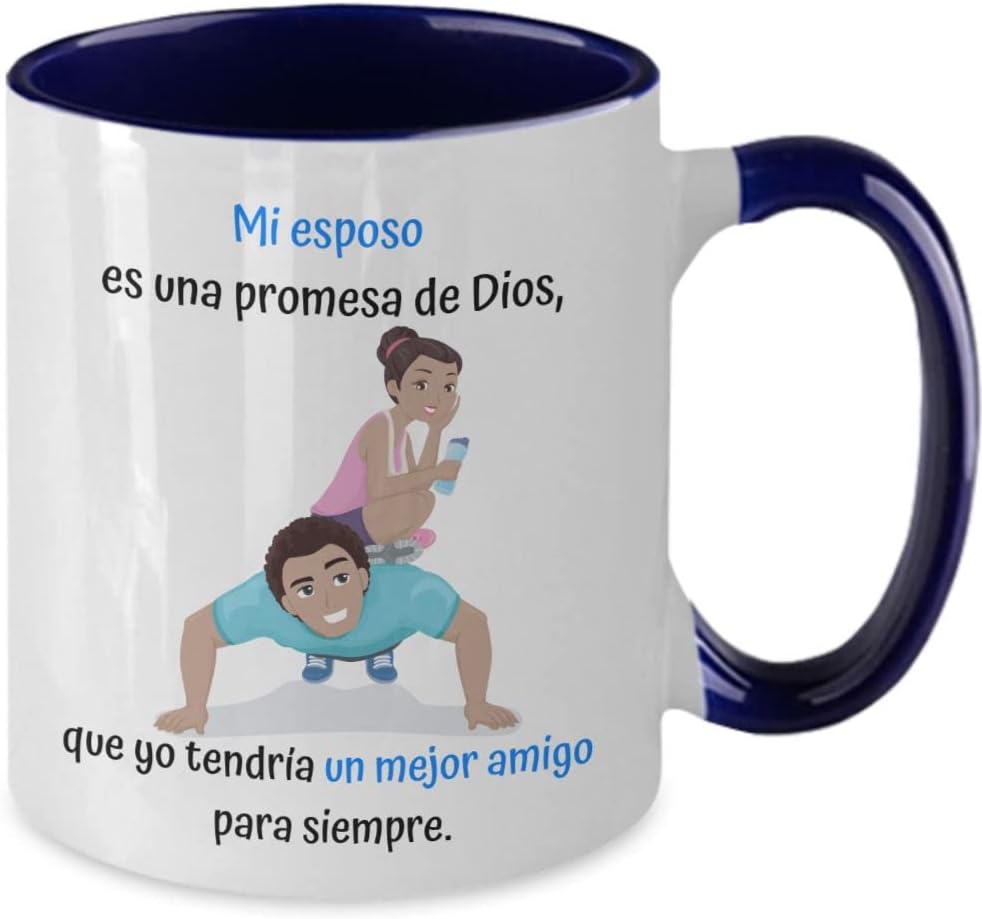 Taza 2 colores con mensaje de amor Taza de café para esposo Mi esposo es una promesa. Taza de dos tonos de 11 onzasRosa