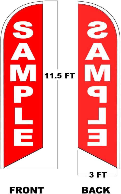 4 Less Co – Letrero de plumas con bandera de Swooper sin viento, 3 x 11.5 pies de alto (solo bandera) gq